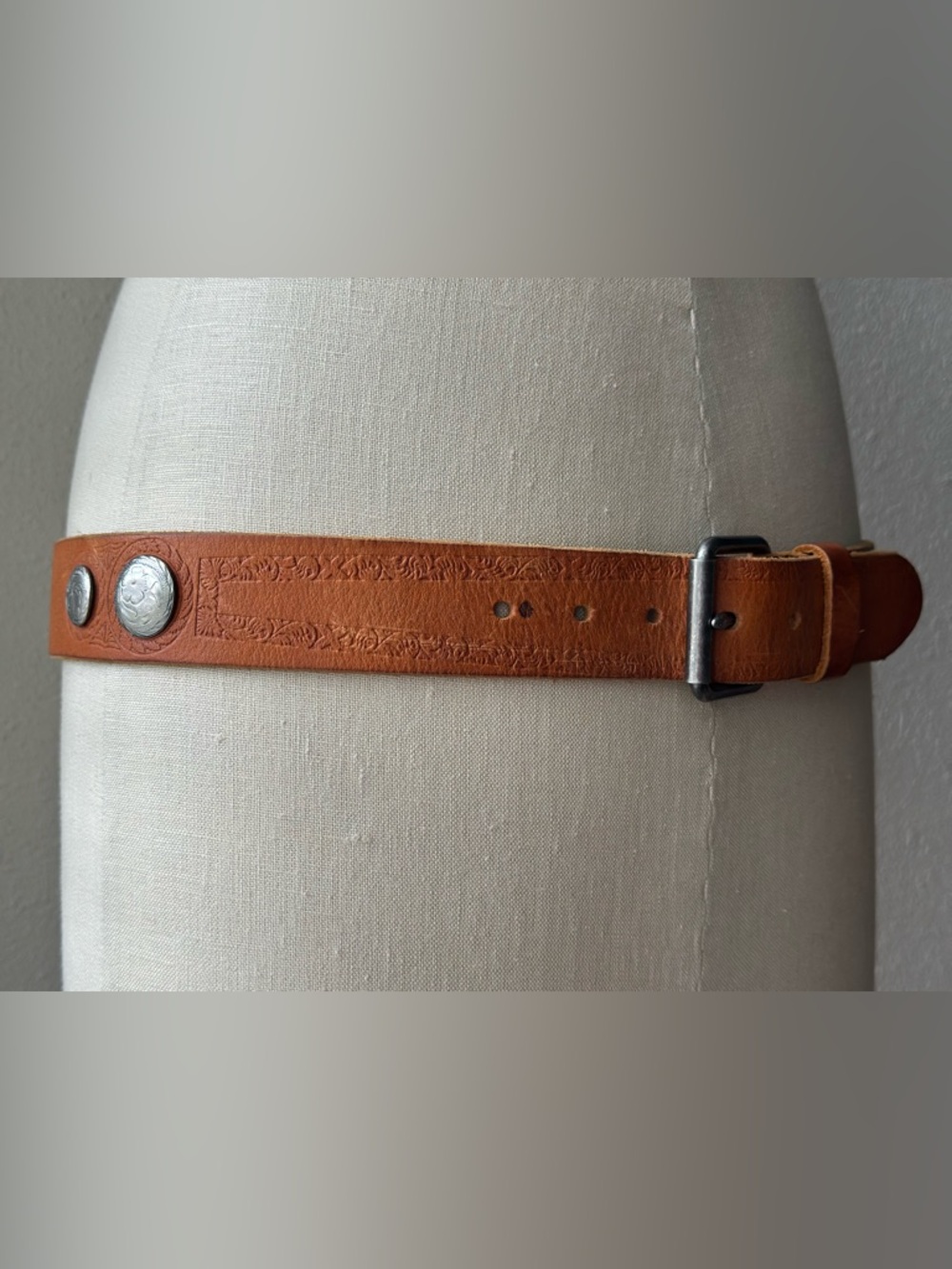 Massimo Dutti Brown Leather Belt with Silver Buckle - Picture 3 of 9